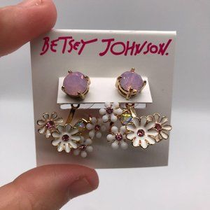 Betsey Johnson Floral Enamel Earrings